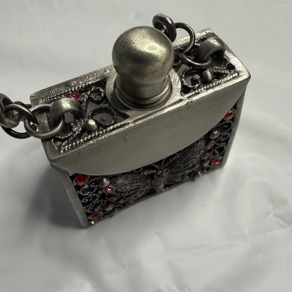 Vintage set Silver Decorative Perfume Bottle with Mirror - Picture 7 of 13